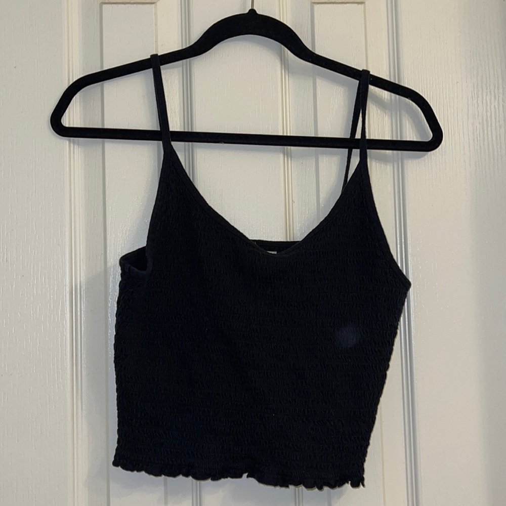 Black ribbed tank